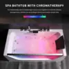 Acrylic Alcove Whirlpool Bathtub - Hydromassage Rectangular Jetted Soaking Tub with Center Drain - Waterfall Faucet 5