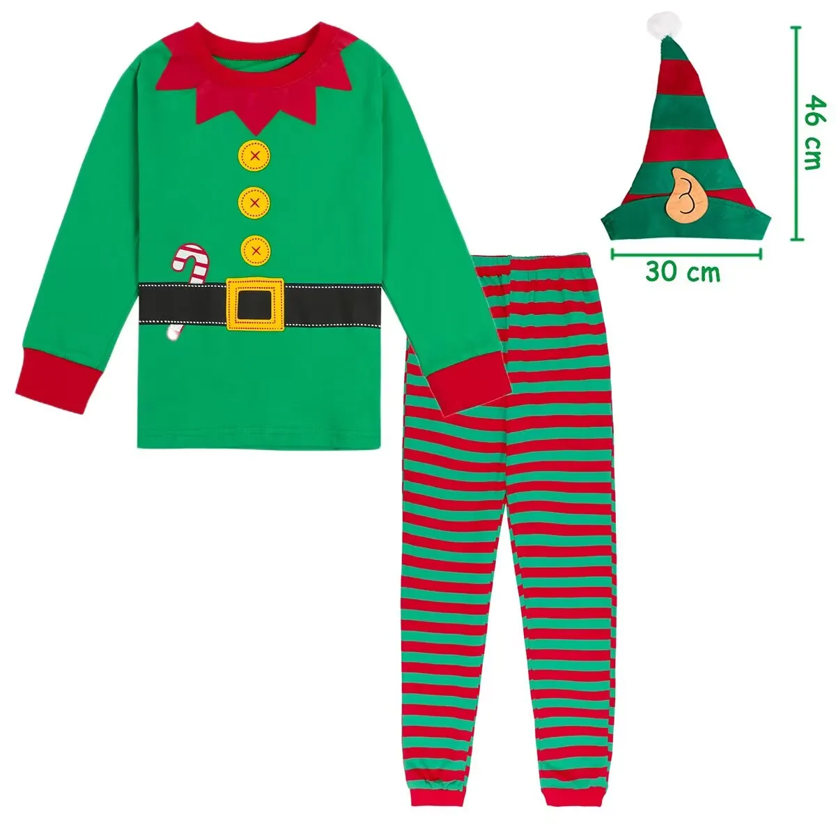 Christmas Pajamas Kids Boys Girls Elf Santa Claus Sleepwear