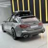 1:24 Scale Audi RS6 Model Car Toys Alloy Die-casting 6 Doors Opened Sound Light Pull Back Ornament Vehicles Festival Child Gifts 6