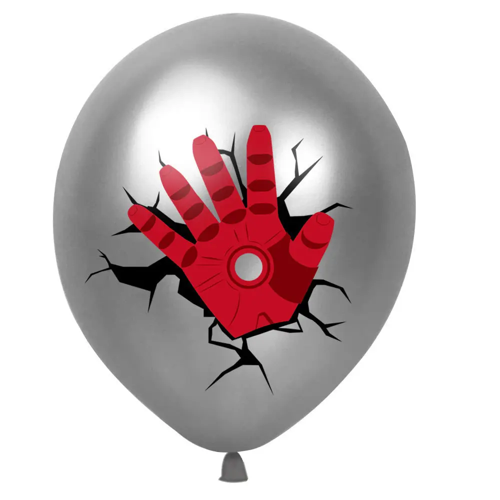 thumbnail image 1 of Paquete de 10 globos de látex de superhéroes de Marvel, Spider-Man, Hulk, Iron Man, suministros para fiestas de cumpleaños infantiles, fiestas temáticas de Los Vengadores, 1 of 5