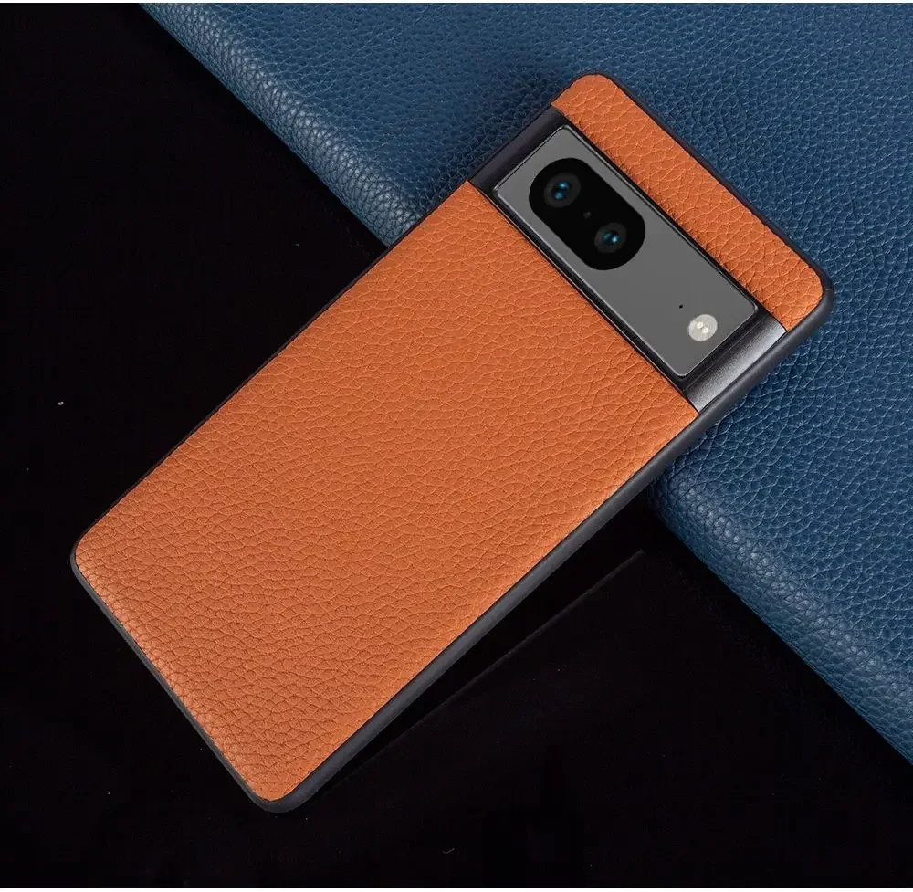 Luxury Cowhide Leather Phone Case with Full Protection - Shockproof Back Cover