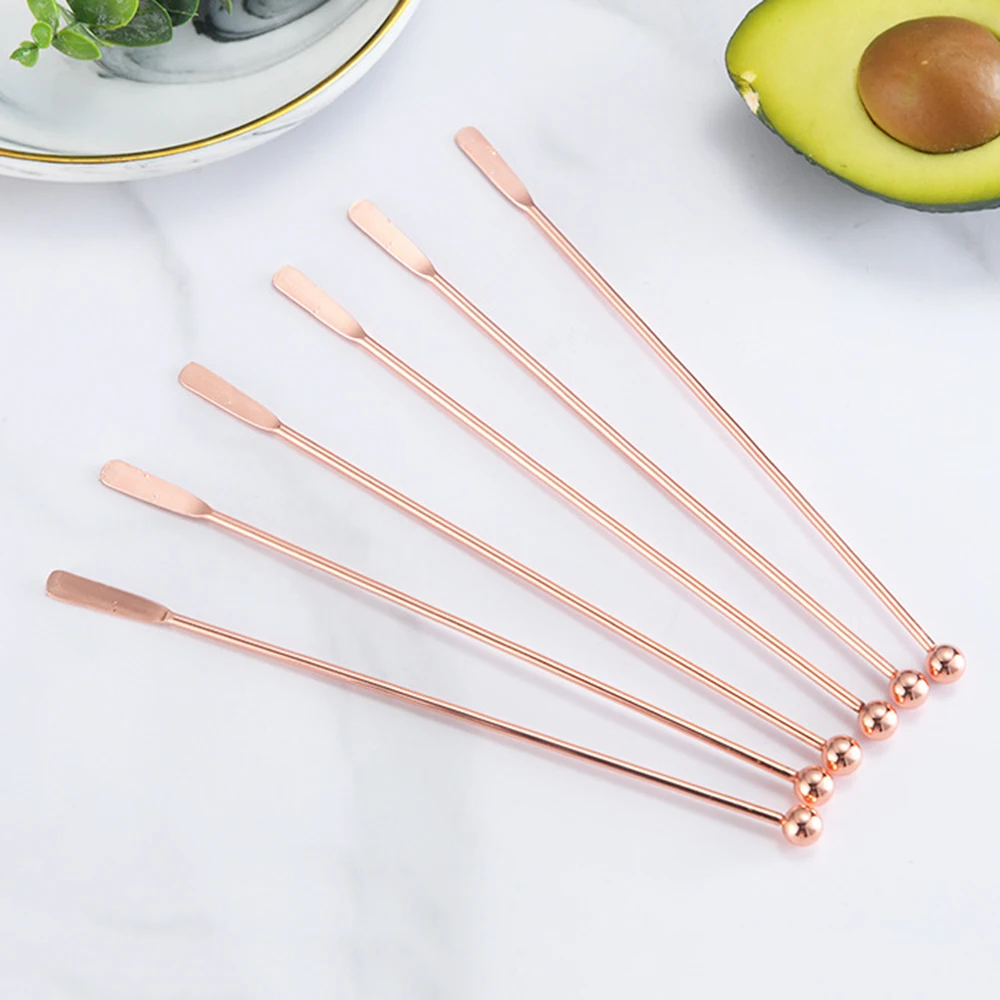 6Pcs 304 Stainless Steel Cocktail Picks Fruit Sticks Toothpicks for Party Bar Tools Drink Stirring Sticks Martini Picks