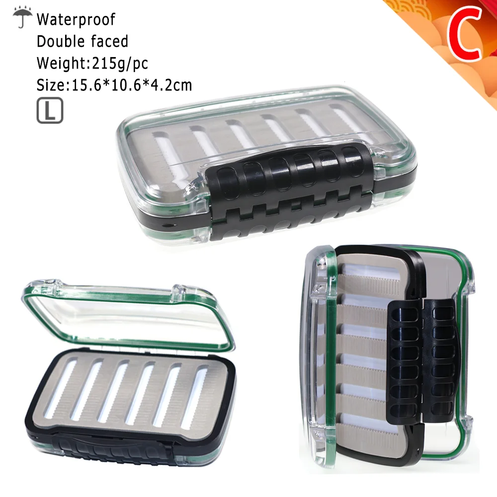 1pc Storage Case Waterproof Fishing Fly Box Nymph Streamer Trout Flies  Fishing Spoon Hook Bait Storage Box Fishing Accessories