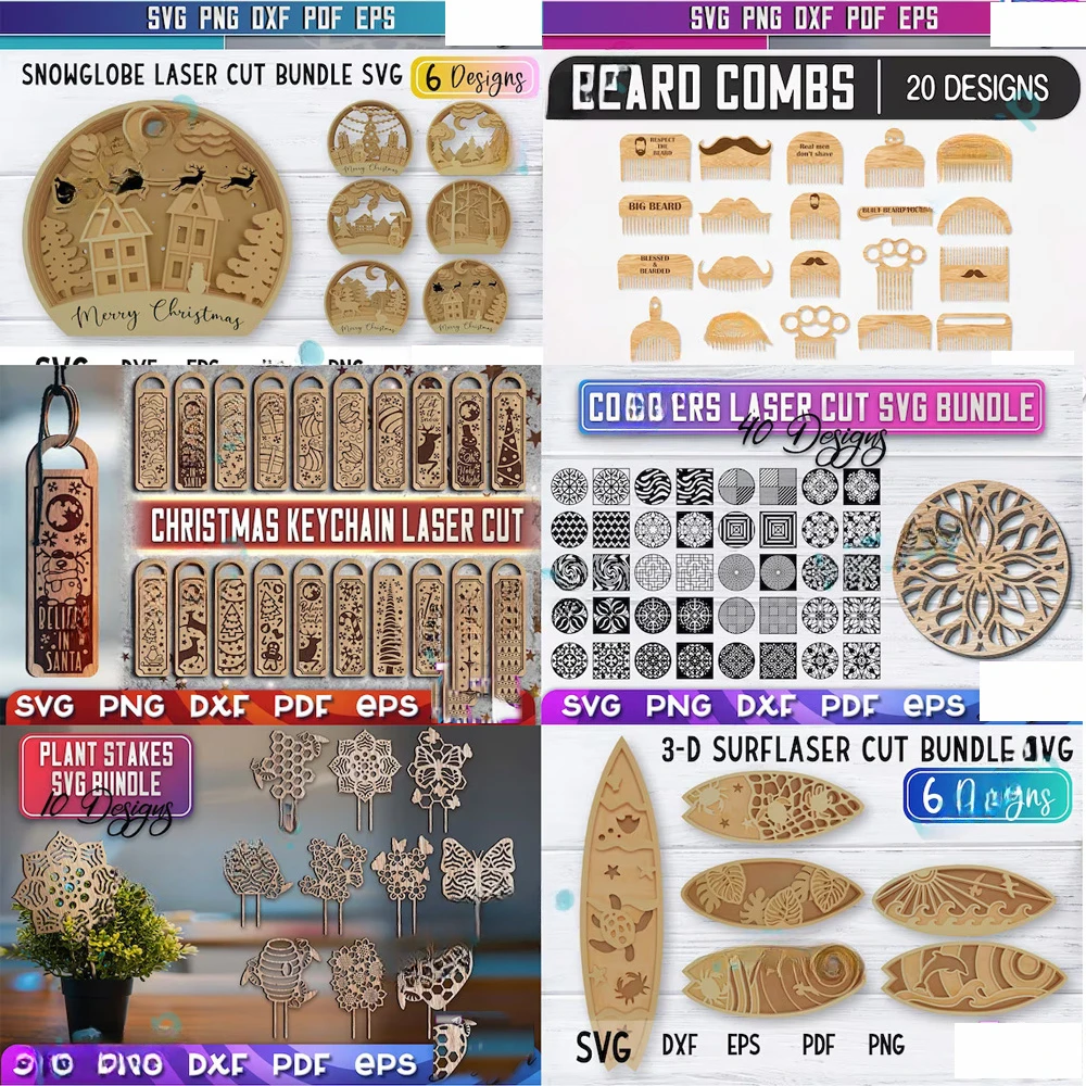 Laser Cut Designs Files 735 Laser Cut Designs Vector Toy Gift Decoration Art Files Bundle SVG DXF EPS Format