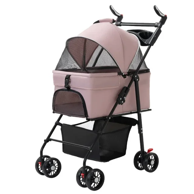 Custom Transport Trolley Frame Foldable Pet Trolley Carrier with Wheels for Dog with Tray 1