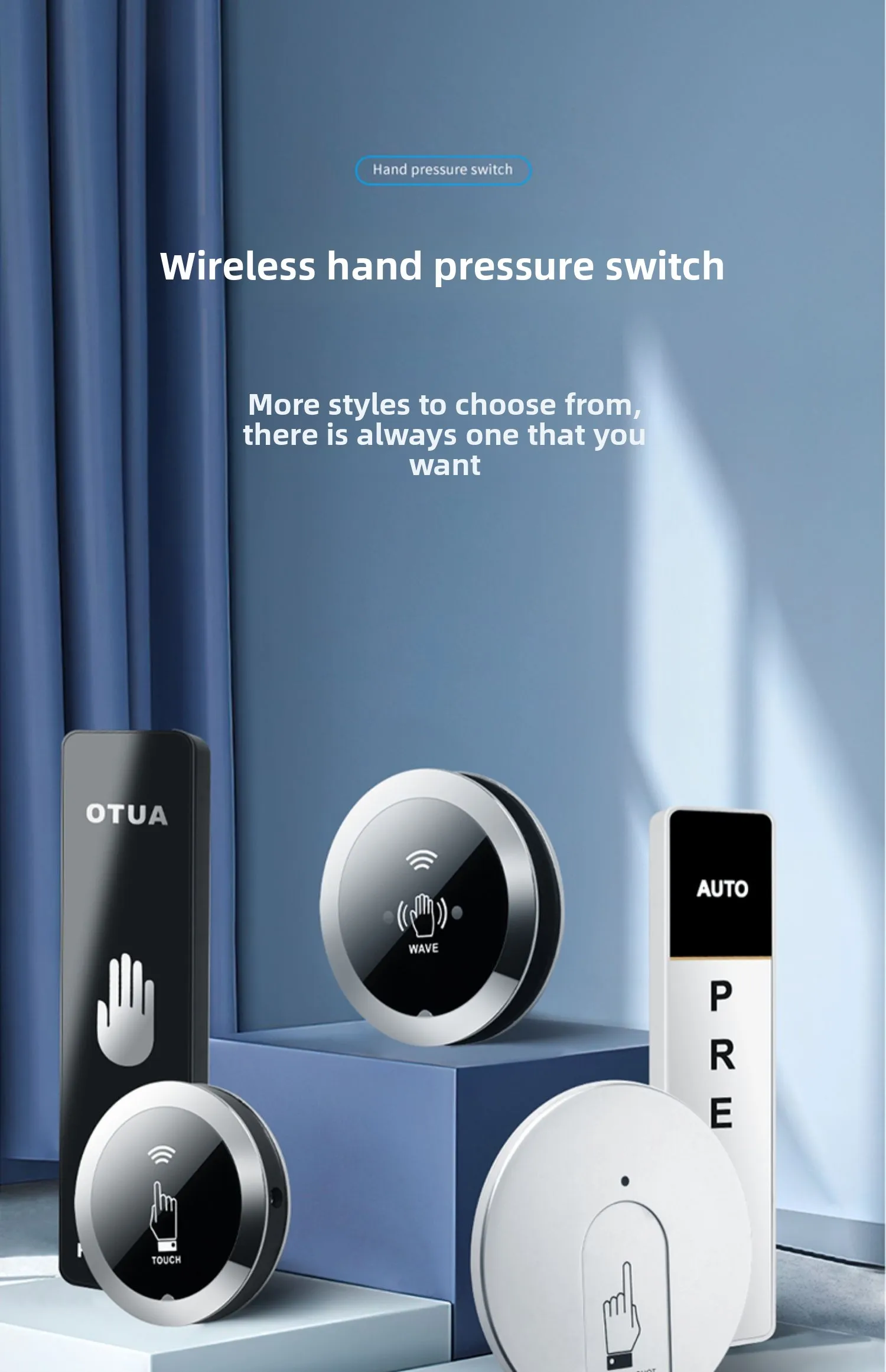 automatic door wireless hand-press switch wireless door opener remote control bu