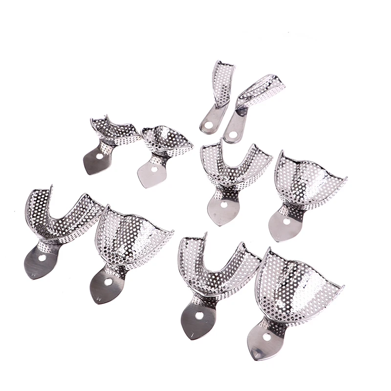 Dental Lab Equipment Upper Lower Stainless Steel Impression Trays Teeth Tray
