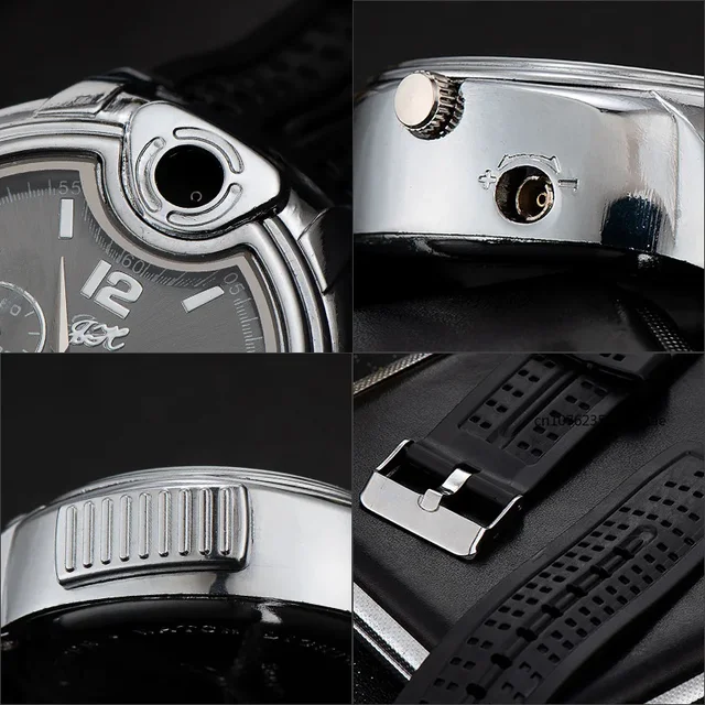 Electronic Lighter Creative Sports Watch Gas Lighter Metal Multi-functional Personalized Open Flame Lighter Smoking Accessories - Image 3