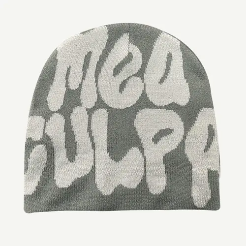 Mea Culpa Knitting Beanies Hat For Women Men Couple Y2K What's In Fashion Bonnet Kpop Wool Skullies Hoods Lady Caps Gorro шапка - Image 5