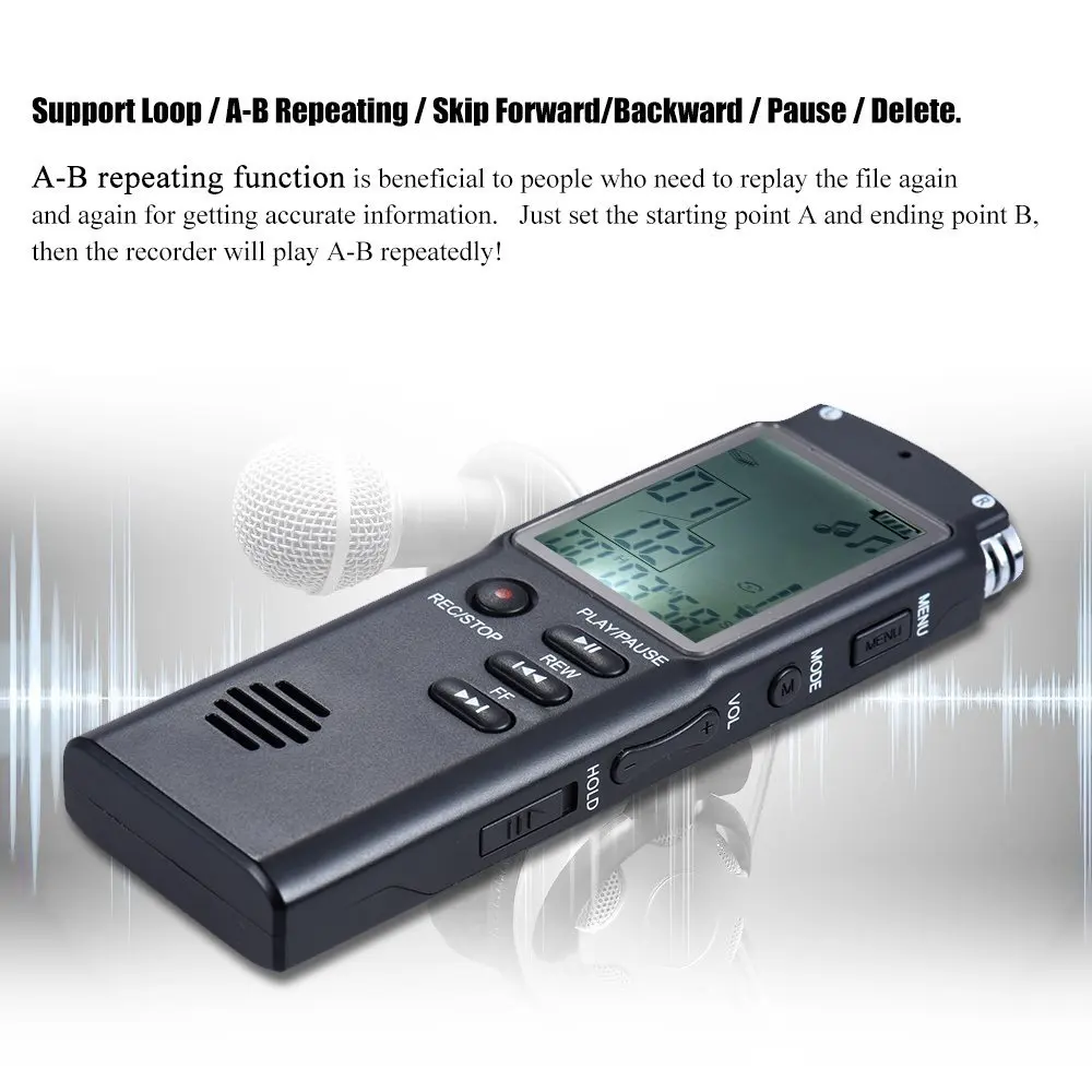 Digital Audio Voice Recorder 16GB/32GB/64GB High-Quality Intelligent Noise Reduc