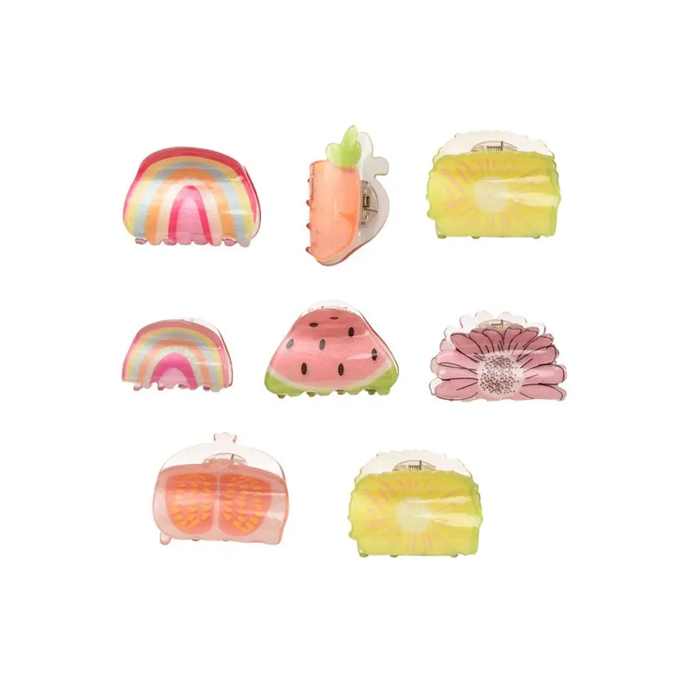 

Girls Watermelon Acrylic Lemon Fashion Design Rainbow Barrettes Fruit Hair Claw Women Hair Accessories Korean Style Hair Clip