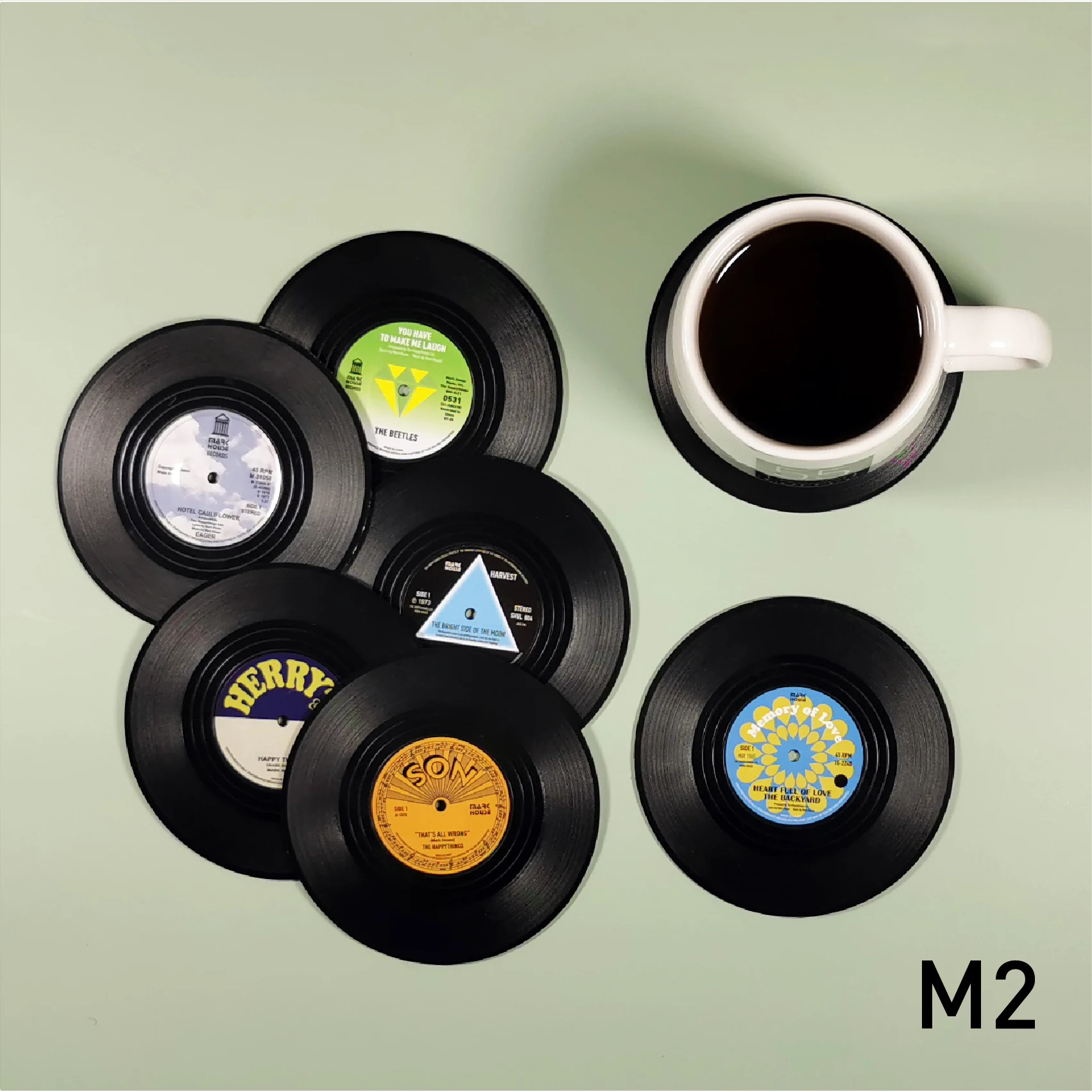 6 Pcs 4.2inch Kitchen Coasters Tableware Retro Black 9 S71a9e242dfa747539f64b08ea50171c92