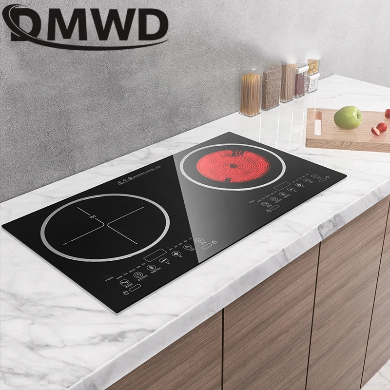 DMWD Multi-Head Induction Cooker Commercial Household Magnetic Cooker Waterproof Panel Infrared Heating Furnace Embedded Stove
