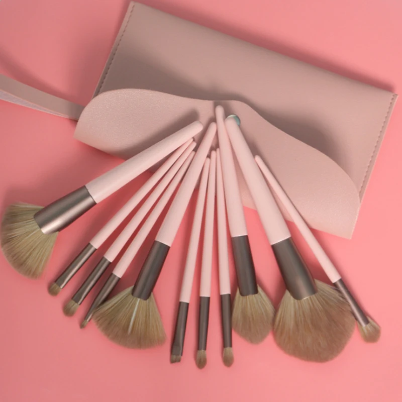 Personalised Pink Makeup Brush Set Diamonte Makeup Brushes 