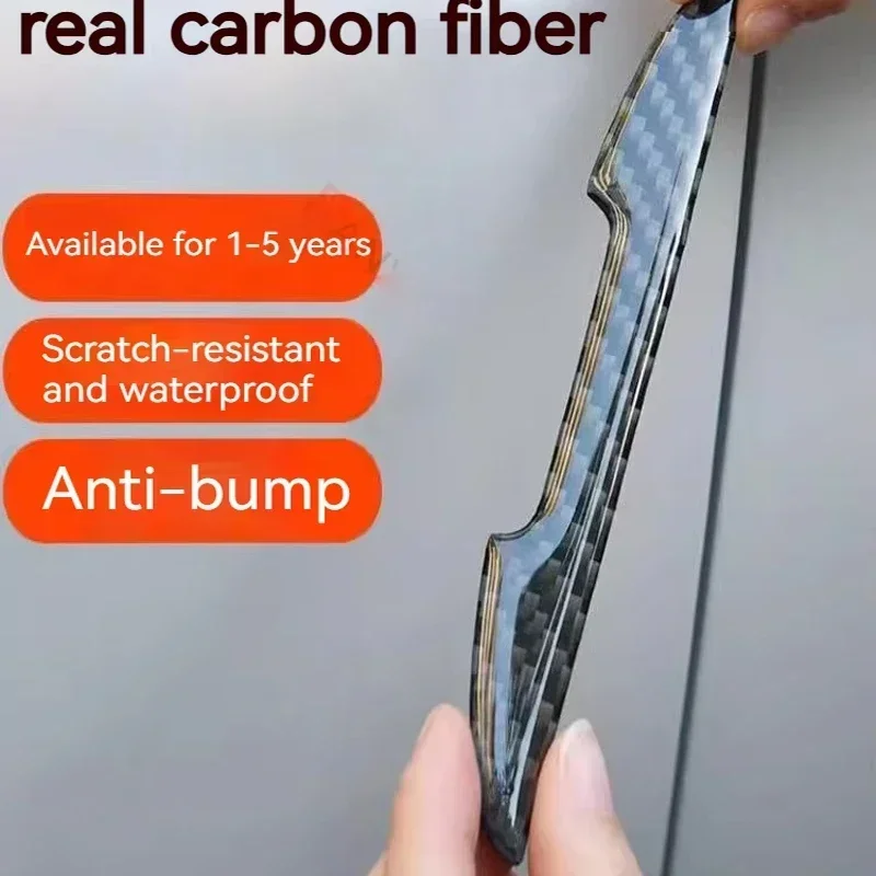 4/8pcs Car Door Protective Sticker Strip Carbon Fiber Look Anti-Collision Protector Car Door Edg Scratch-resistant Stickers New