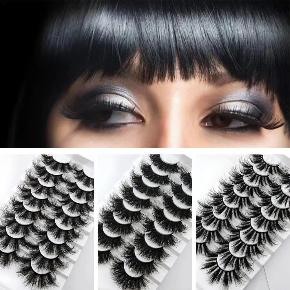 

8Pairs 3D Mink Lashes Natural Eyelashes Dramatic Lashes Eyelash Natural Wispy Half Makeup Extension Fluffy False Eyelashes V2L7