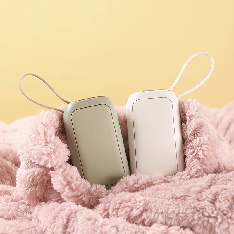 USB Charging Detachable Hand Warmer, Digital Temperature Display Portable Heater Power Bank Lanyard 2 In 1