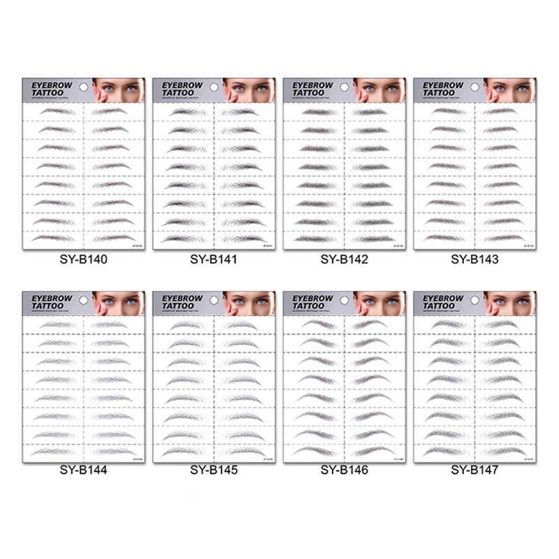 Eyebrow Tattoos Waterproof Stickers Hair Like Long Lasting Water Transfers Sticker Makeup Eye Brow Shaper for Grooming tattoo sticker temporary tattoos makeup stickers