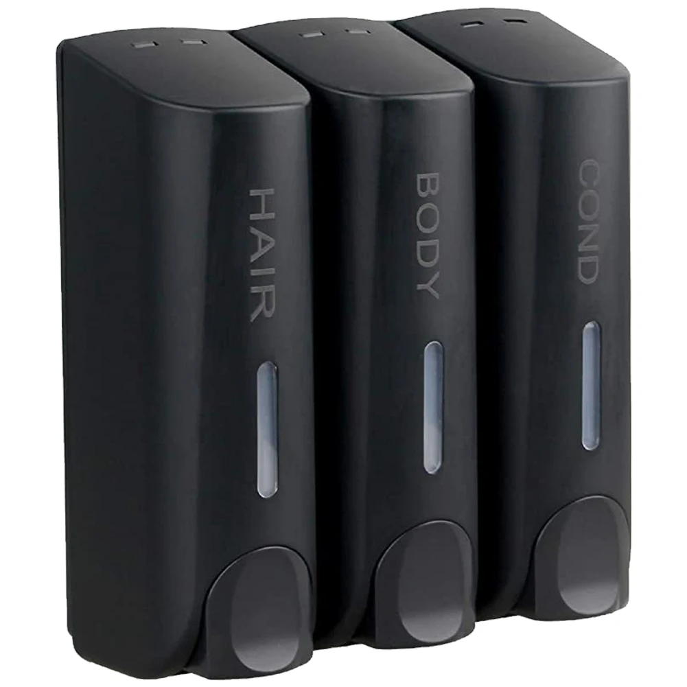 Triple 350ml Body Wash Dispenser Heat-Resistant Wall-Mount Washing Lotion Soap Container Large Capacity for Bathroom Accessories