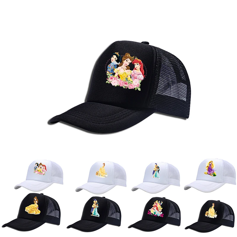 

Disney Princess Beauty and The Beast Baseball Cap for Children Casual Print Mesh Sun Hat Peaked Hat Summer Spring Kids Sun Hat