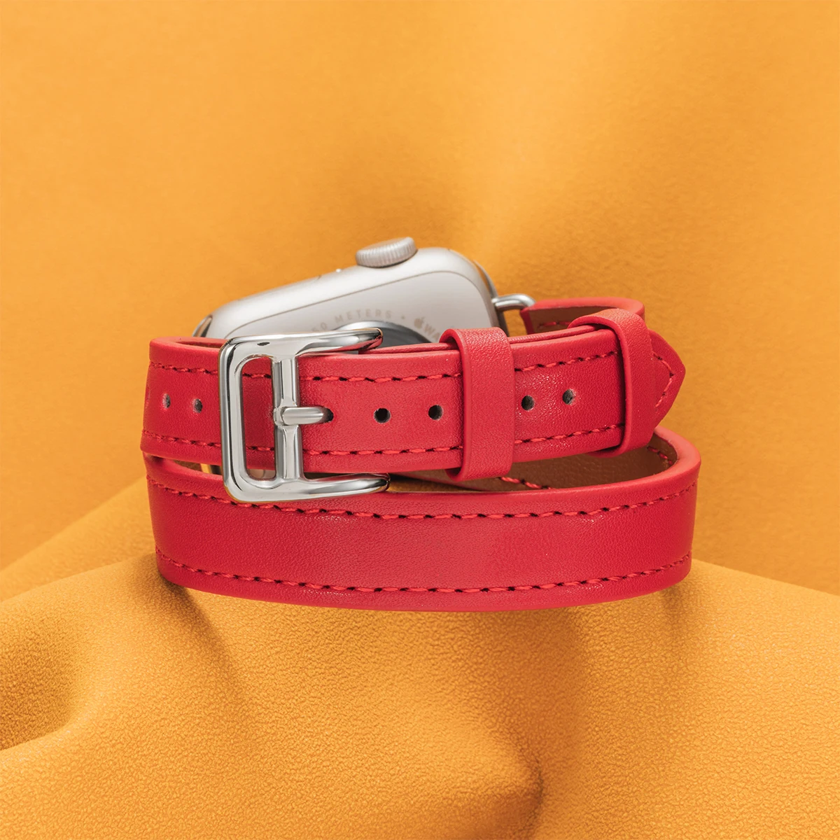 Double Tour Leather Strap for Apple Watch - Stylish Band for All Series