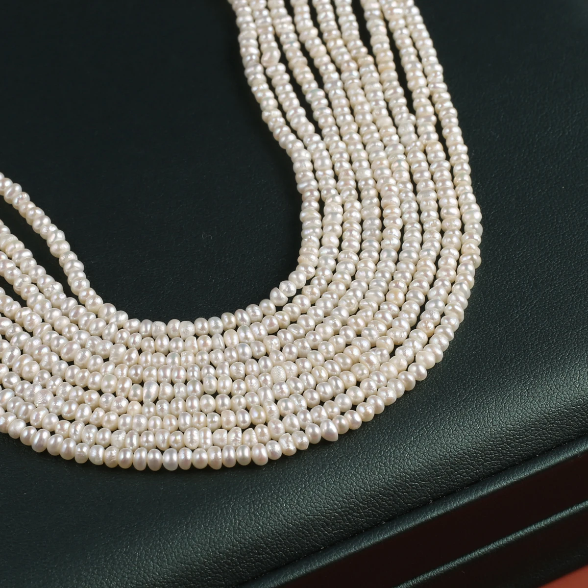 White Natural Freshwater Pearl Loose Spacer Flat Round Beads 2-3mm Jewelry Making DIY Necklace Bracelet Accessories Gift 36CM