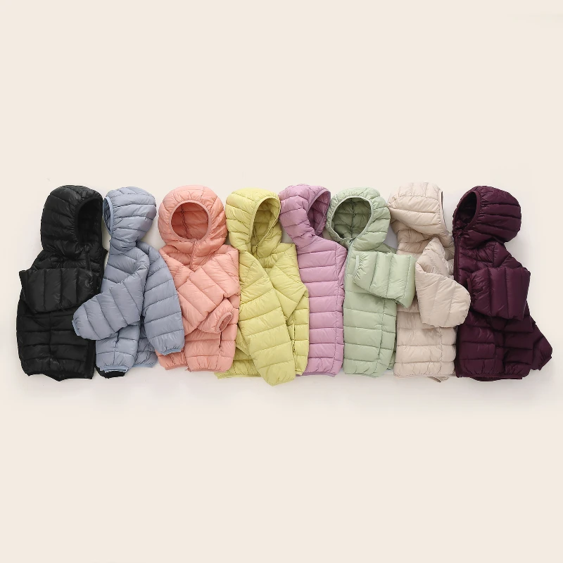 2024 New Children's Lightweight Down Jacket White Duck Down Parka with Hood Autumn and Winter Warm Boys Girls Outdoor Jacket