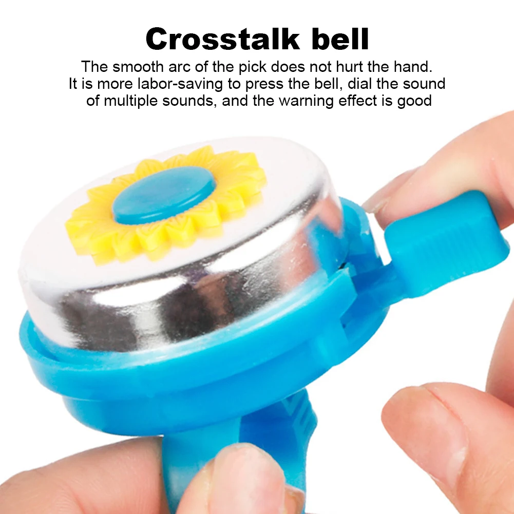 Sunflower Bike Horn Loud Crisp Clear Sound Cycling Safety Warning Alarm Aluminum Alloy Handlebar Bell Ring for Kids Boys Girls
