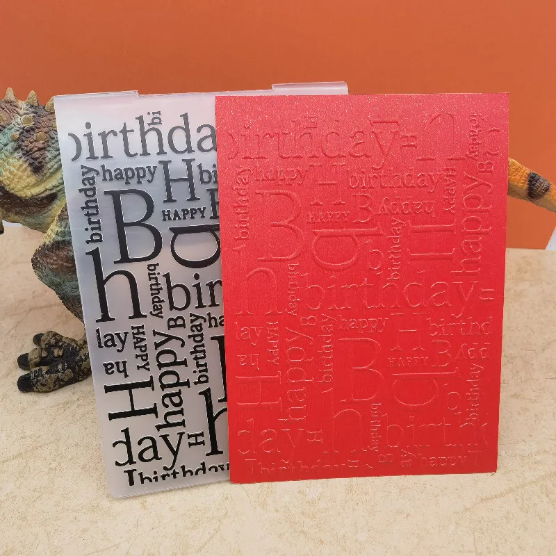 Happy birthday English letter embossing board hand embossing DIY background plate mold