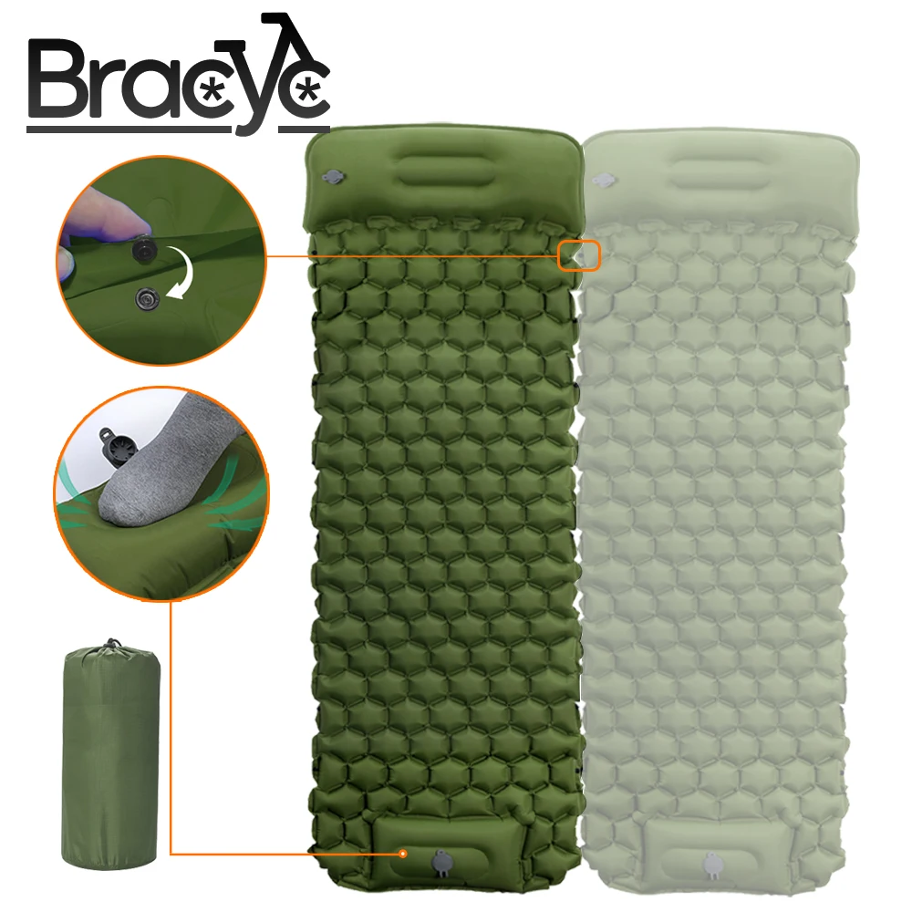 Camping Sleeping Pad Air Mattresses Outdoor Mat Folding Bed Built in