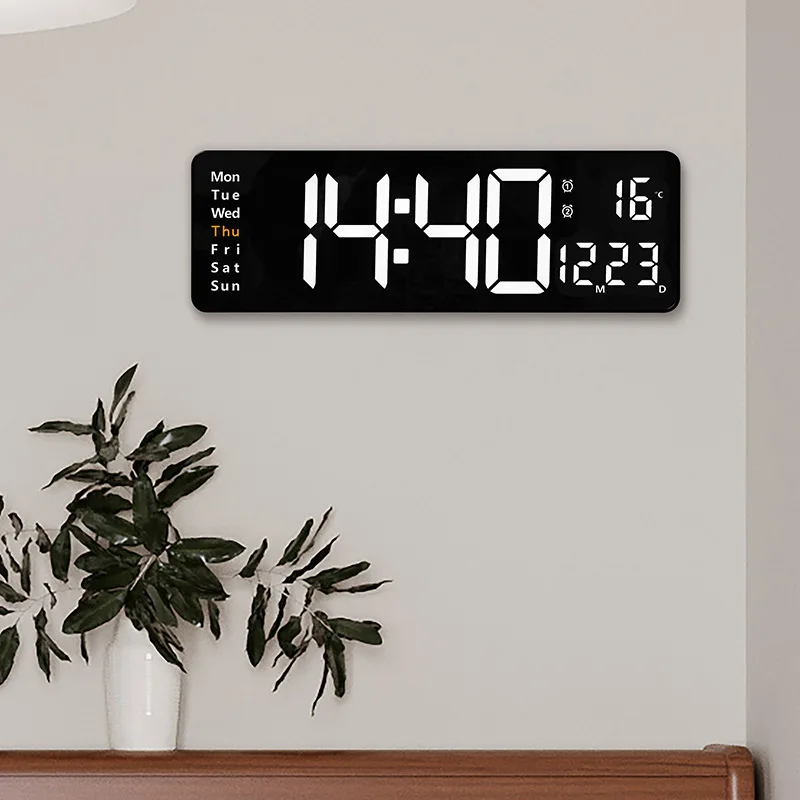 Digital Wall Clock 22.8CM LED Alarm