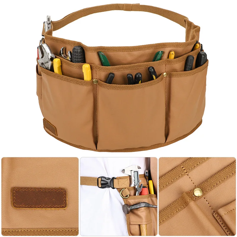 Utility Belt Tool Bag Tool Belt Pouches Canvas Gardening Waist Pouch with 13 Pockets for Men Carpenters Electricians