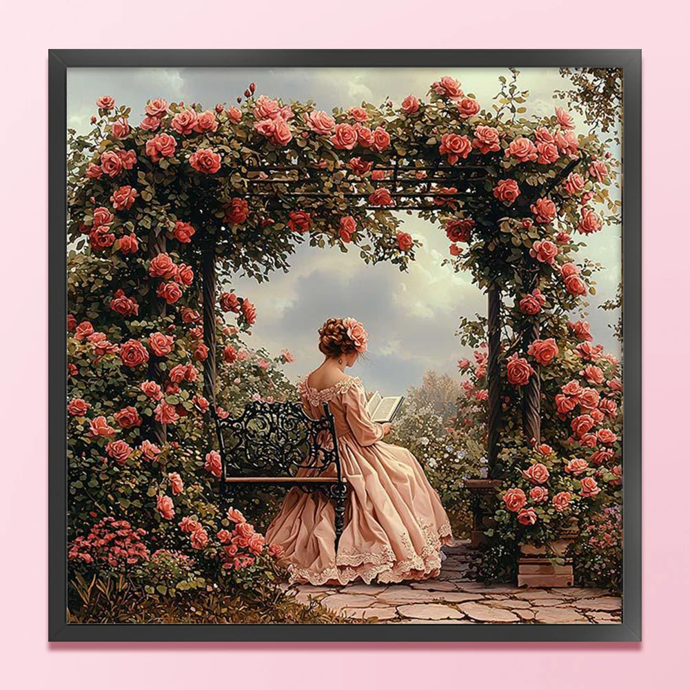 Full Embroidery cotton Thread 11CT Printed Girl Cross Stitch Kit Art 50x50cm