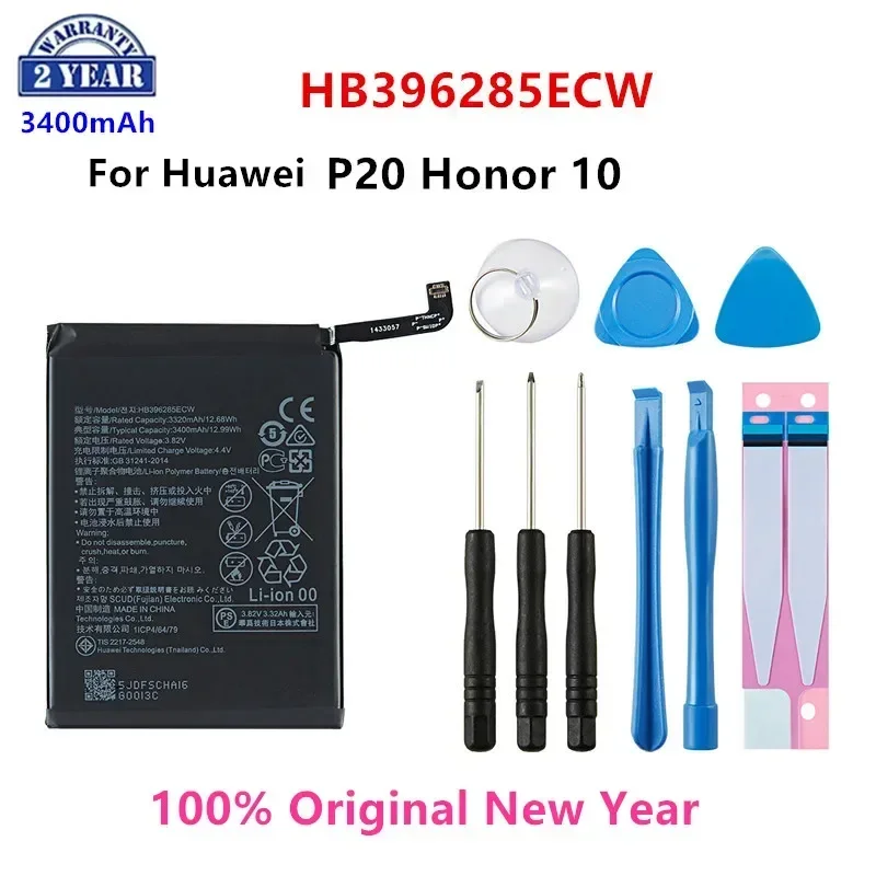 Оригинальный аккумулятор HB396285ECW 3400 мАч для Huawei P20 Honor 10, искусственная фотография, фотография + Инструменты