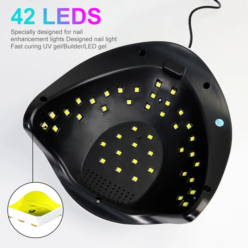 42LED UV 네일 아트 램프 건조기 LCD 대형 화면 네일 아트 램프 (4개 타이머 및 자동 센서 포함) 젤 네일 폴리쉬 경화 램프 도구