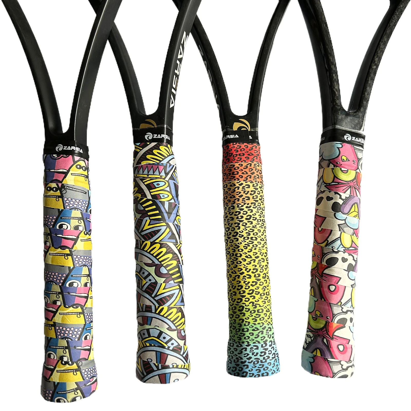 10Pcs Zarsia New Colorful 3D Printing Super Sticky Tennis Overgrip Tenis Sweatband Padel Tenis Raquete Padel Badminton Grip