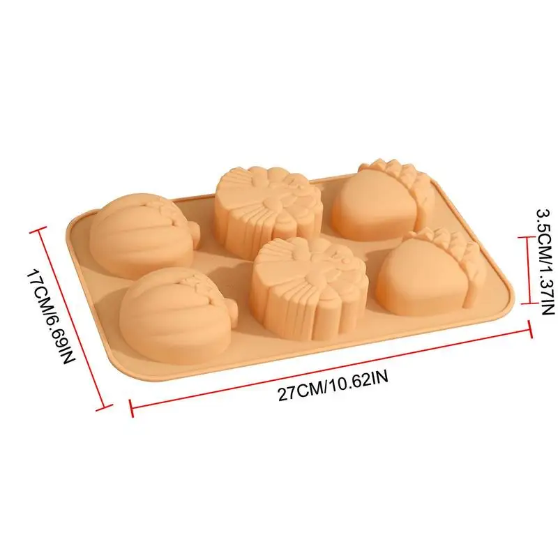 Pumpkin Silicone Mold For Soapss 6 Cavity Autumn Silicone Molds For Baking Harvest Theme Chocolate Fondant Mold Candy Molds