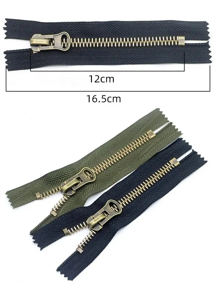8 # 12–25 cm Kupfer-Metall-Reißverschluss mit geschlossenem Ende, austauschbarer Reißverschluss für Jacken, Mantel, Reparatur-Reißverschluss, DIY-Nähzubehör – Detail 6