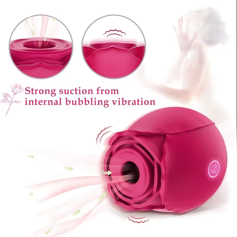 Rose Shape Vagina Sucking Vibrator Intimate Good Nipple Sucker Oral Licking Clitoris Stimulation Powerful Sex Toys for Women 6
