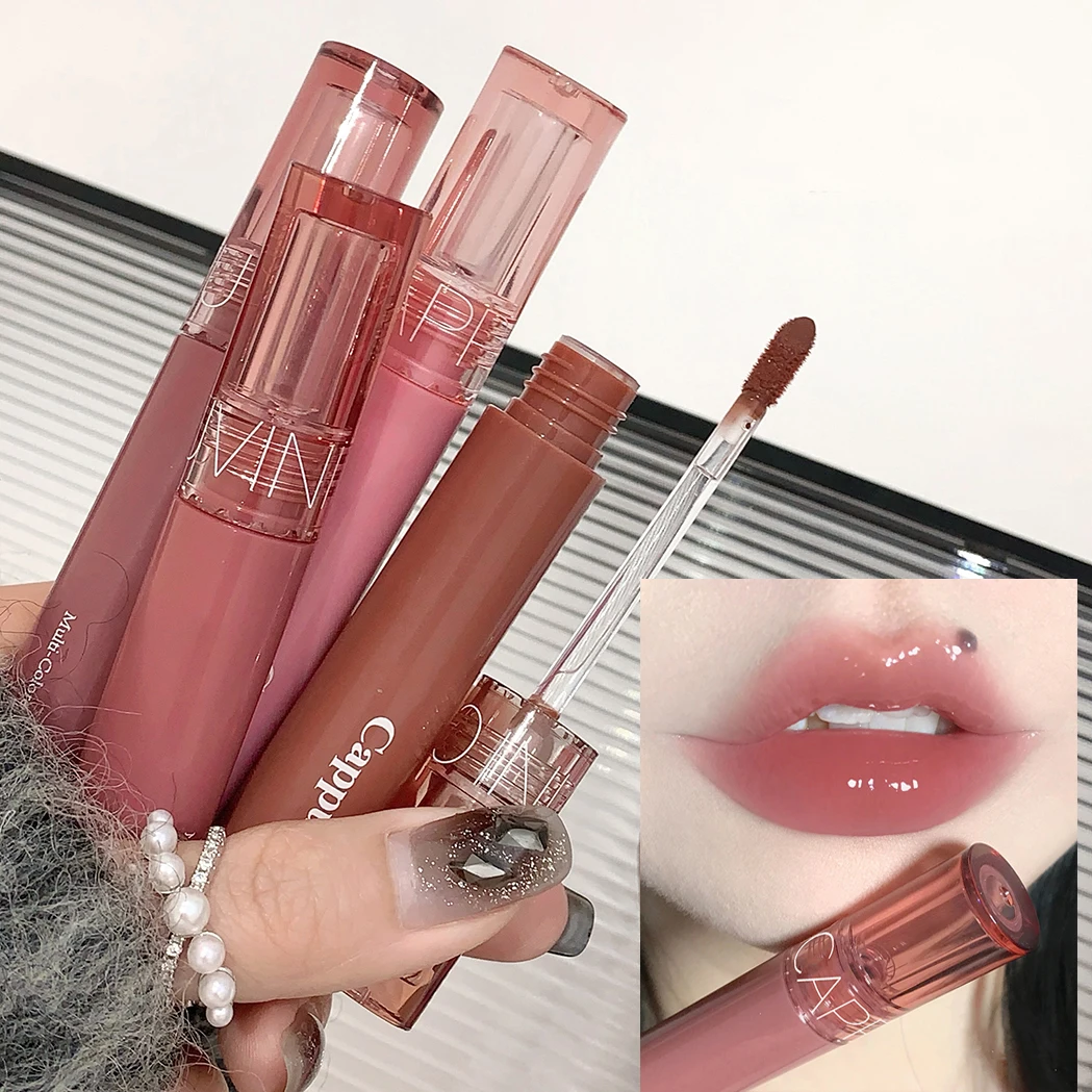 Crystal Jelly Lip Gloss Moisturizing Water-light Clear Lip Oil Waterproof Long Lasting Nude Glossy Grape Red Lip Tint Makeup