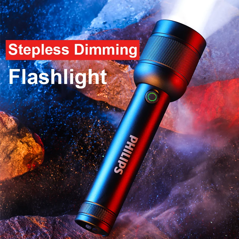 Philips SFL2186 Bright Portable Flashlight Rechargeable Camping Lamps 4 Lighting Modes IP55