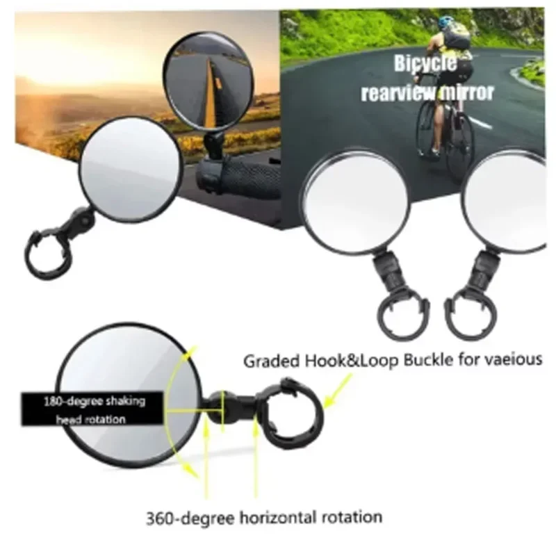 ABS Black Adjustable Rearview Mirror for Bike Motorcycle