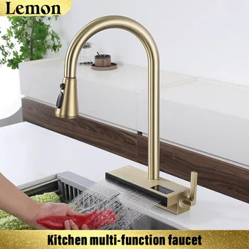 Kitchen faucet single hole pull-out spout kitchen sink mixer tap flow spray head hot and cold mixing tap 1