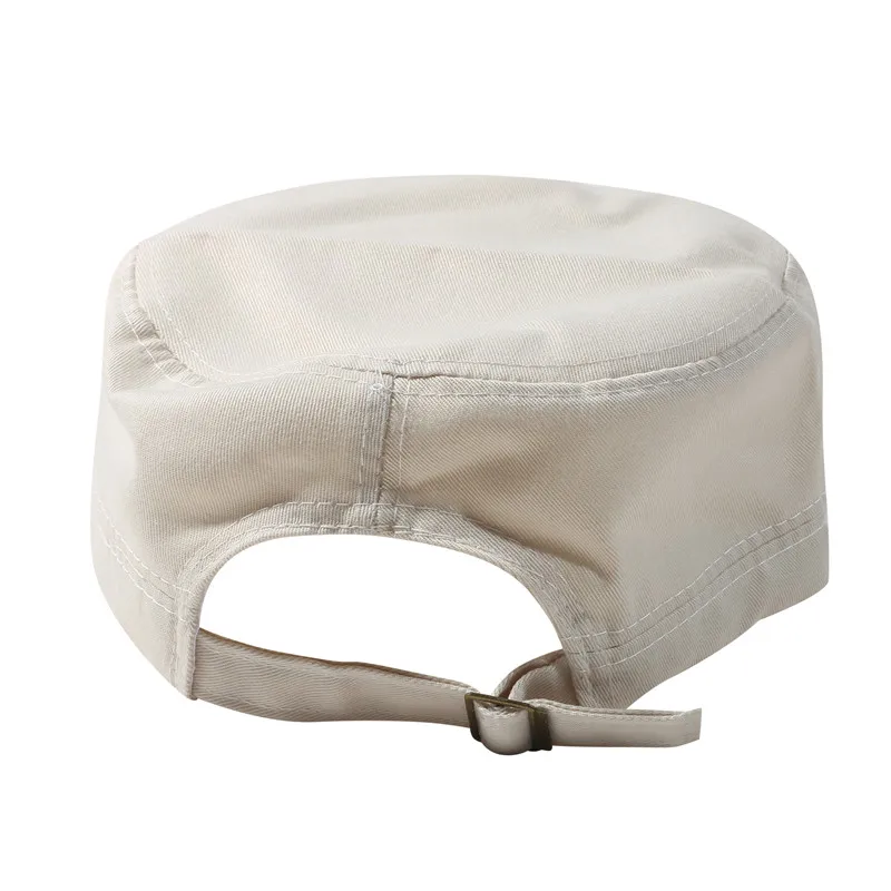 Vintage Flat Top Mens Washed Caps And Hat Adjustable Fitted Cap Military Hats For Men Women