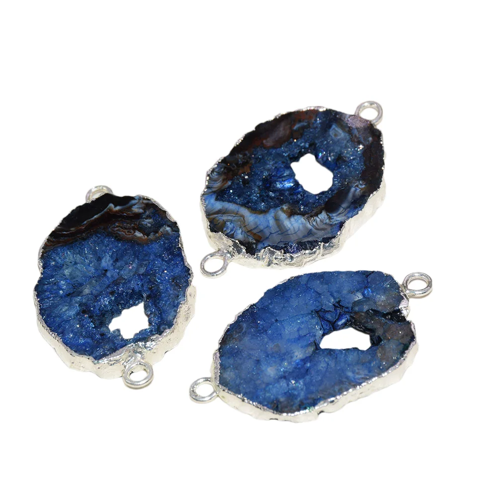 

5 шт., женское ожерелье с голубым агатом и друзой