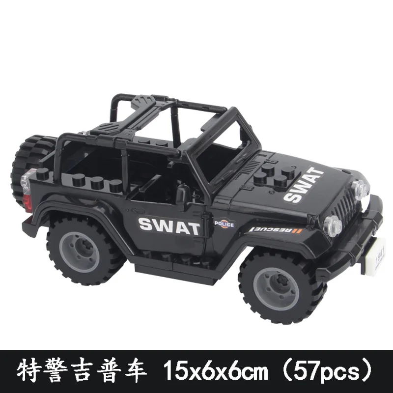 Military Humvee Jeep Building Bricks Set with Action Figures - Classic Toy