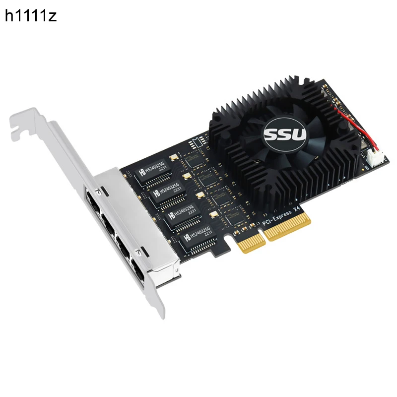 Ethernet Pcie Port Adaptador de Placa de Rede com Ventoinha Pci Express x4 Chip Rtl8125b Rj45 2500mbps Lan Card 2.5gb Novo