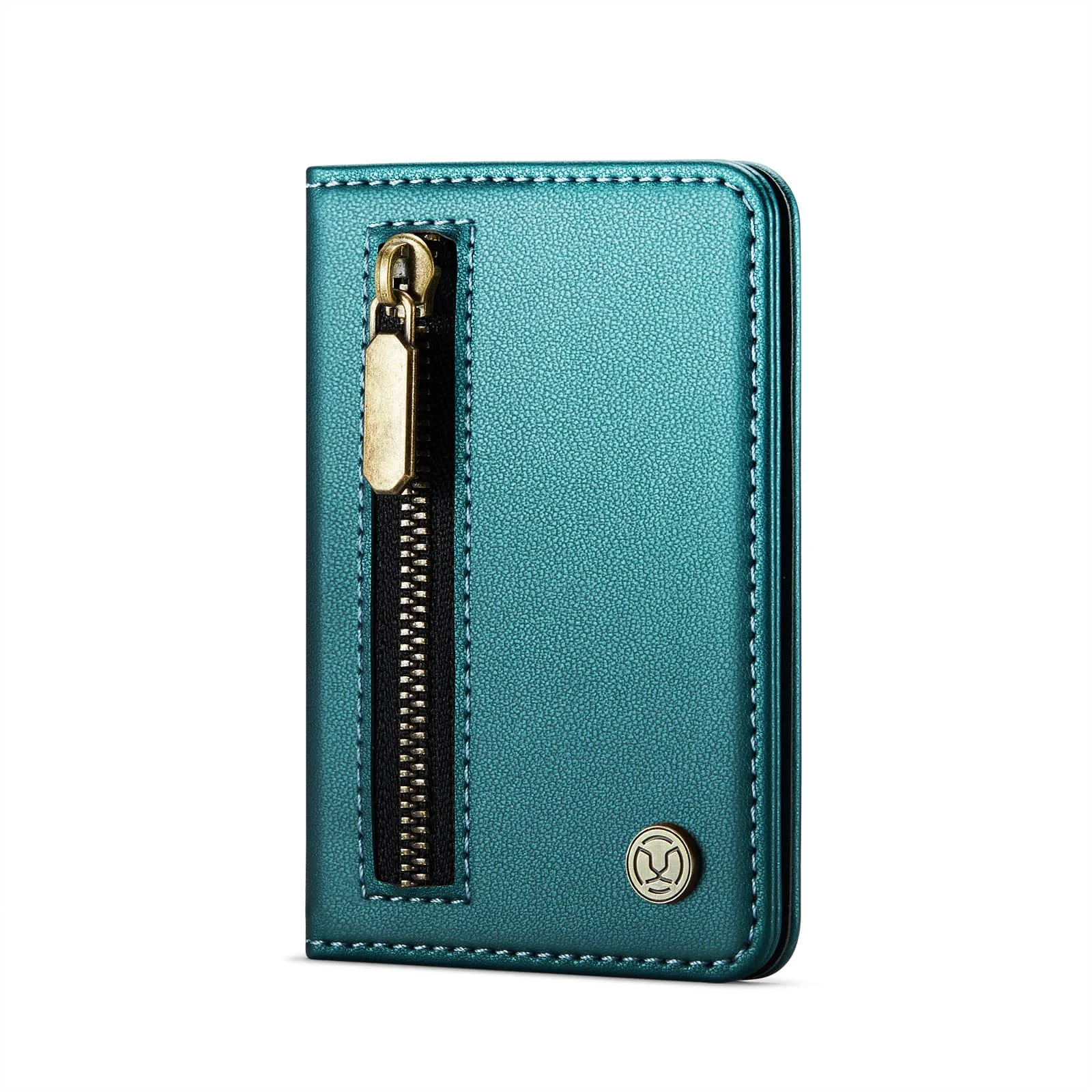Magnetic Card Holder Wallet with RFID Blocking and Zipper Pocket (4 Slots)