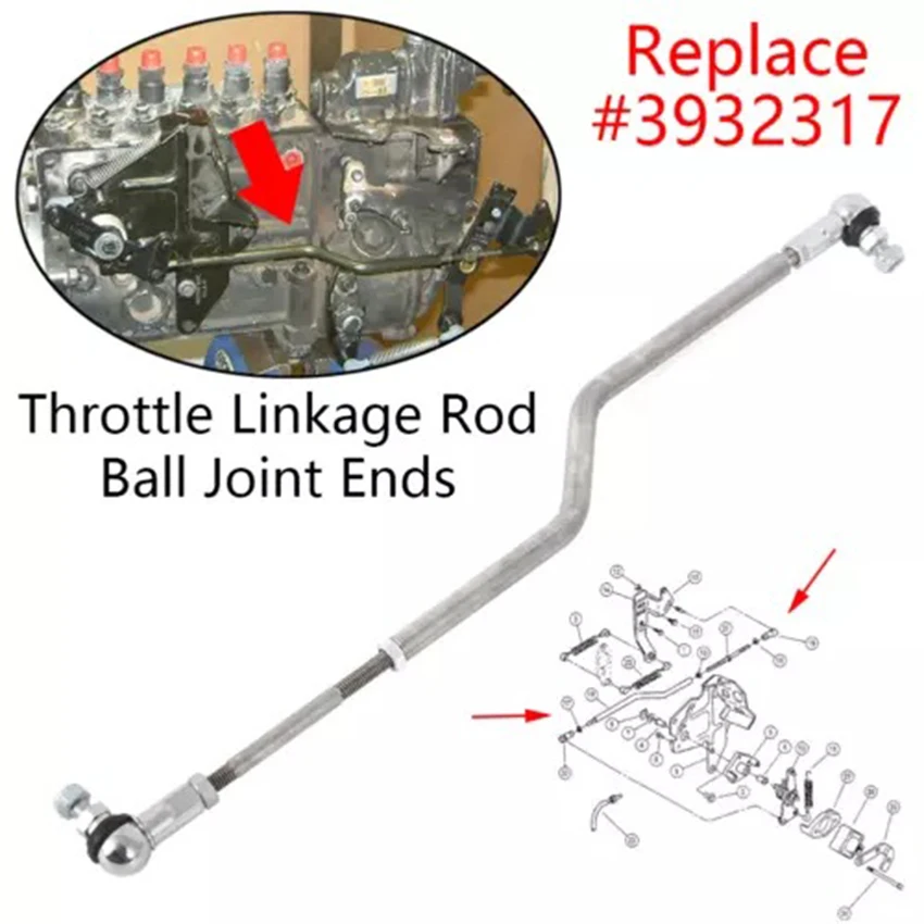 

Throttle Rod Linkage Ends Ball Joints For Dodge P7100 P-Pump 94-98 COMPLETE Part # 3932317 5011849AB Car Accessories