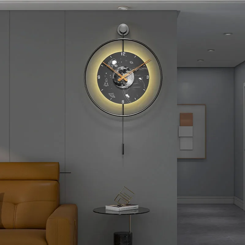 

Nordic Luxury Wall Clocks Digital Led Mechanism Modern Wall Watch Aesthetic Art Design Horloge Murale Living Room Decoration